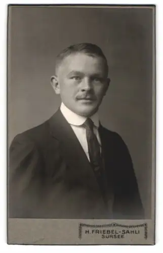 Fotografie H. Friebel-Sahli, Sursee, Bahnhofstrasse, Porträt eines eleganten Herrn