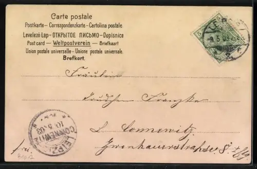 AK kleine Fee fährt auf einem Fahrrad mit Blumen-Reifen