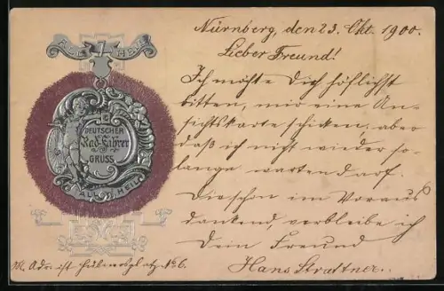 AK Kind mit Fahrrad, Deutscher Rad-Fahrer Gruss All Heil