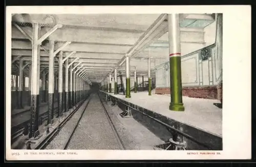 AK New York, NY, In the Subway, U-Bahn