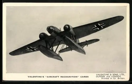 AK Wasserflugzeug Heinkel He-115K2 im Fluge