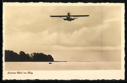 AK Dornier-Wal im Flug, Wasserflugzeug