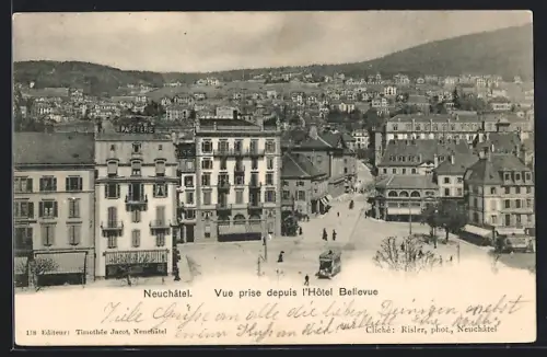 AK Neuchâtel, Vue prise depuis l`Hôtel Bellevue