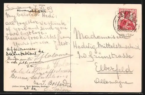 AK Lausanne, Pont de Chauderon, Strassenbahn