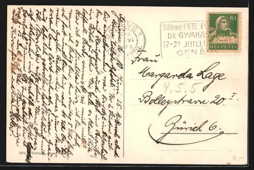 AK Geneve, Rue du Mont Blanc mit Strassenbahn