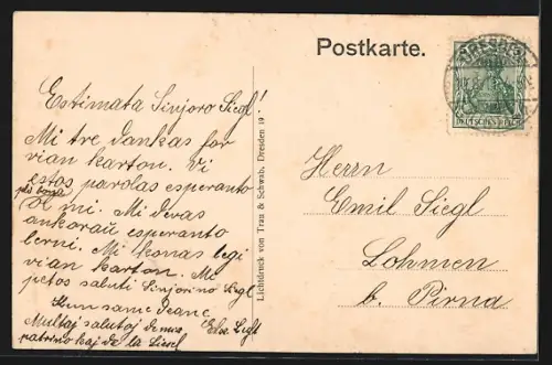 AK Dresden, Ausstellung, Stübelplatz mit Strassenbahn