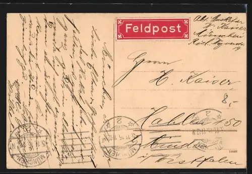 AK München, Bahnhofsplatz mit Kutschen und Strassenbahnen