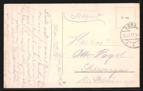 AK Essen, Kaiserl. Postamt mit Strassenbahn