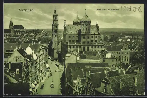 AK Augsburg, Blick vom Moritzturm