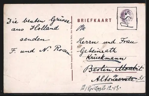 AK `s Gravenhage, Ridderzaal, Strassenbahn