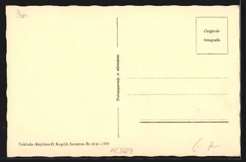 AK Sarajevo, Rathaus mit Strassenbahn