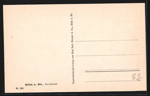 AK Köln, Strasse am Severintor mit Strassenbahn