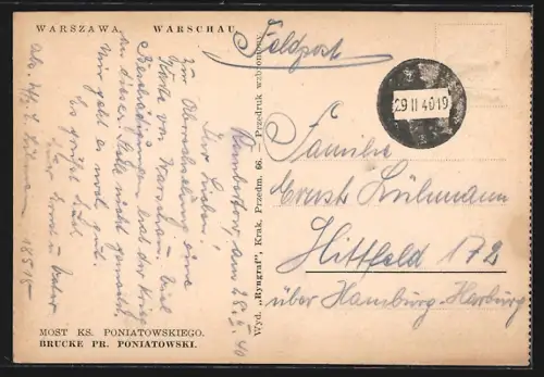 AK Warszawa, Most Ks. Poniatowskiego, Strassenbahn