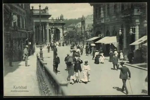 AK Karlsbad, Partie in der Mühlbrunnenstrasse