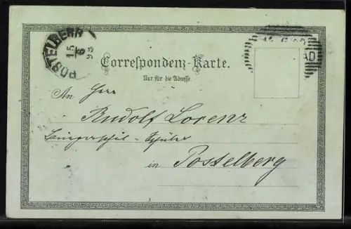 Mondschein-AK Marienbad, Ortsansicht vom Steinbruch aus