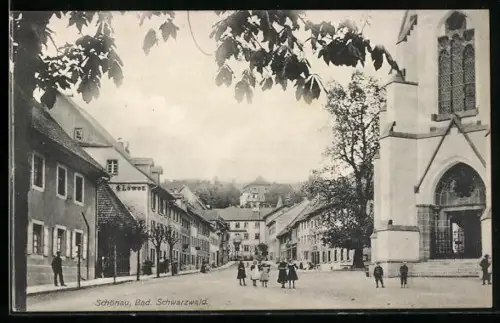 AK Schönau / Schwarzwald, Strasse am Gasthaus Löwen