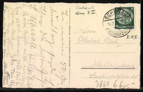 AK Schönau / Schwarzwald, Ortsansicht mit der Kirche