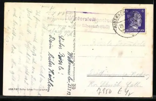 AK Biberach / Riss, Totalansicht mit Kirche