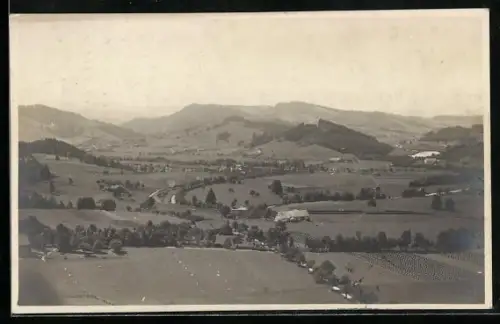 Foto-AK Grossholzleute, Ortsansicht aus der Vogelschau