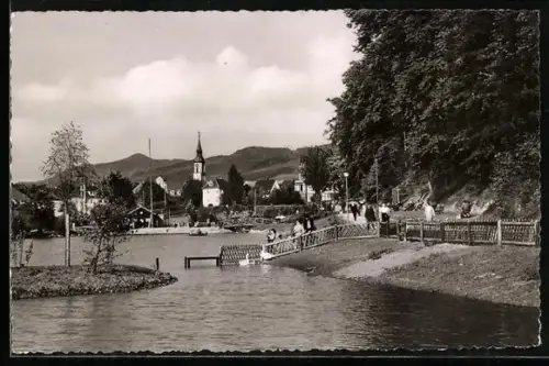 AK Waldkirch / Breisgau, Stadtrainsee in den Kuranlagen