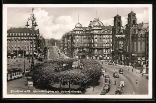 AK Frankfurt a. M., Hindenburgplatz mit Hohenzollernstrasse