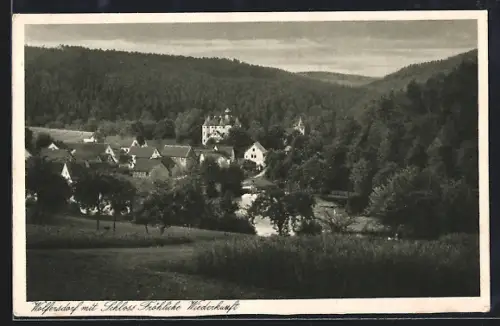 AK Wolfersdorf / Thür., Schloss Fröhliche Wiederkunft, Ortsansicht