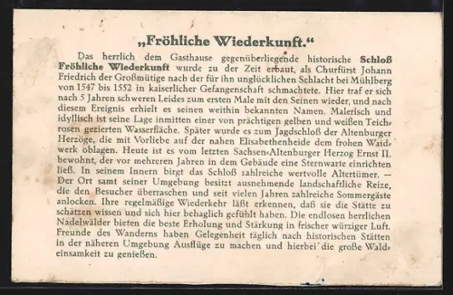 AK Wolfersdorf / Thür., Schloss Fröhliche Wiederkunft, Ortsansicht