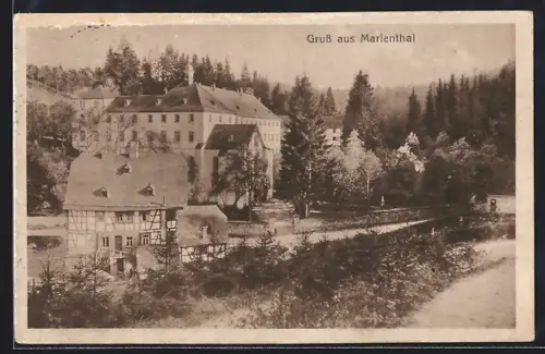 AK Marienthal / Westerwald, Ortspartie mit Kloster