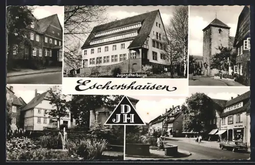 AK Eschershausen / Ith, Jugendherberge, Stadtturm, Ortsansichten