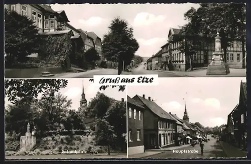 AK Elze / Leine, Rolandplatz, Hauptstrasse, Strassenansicht