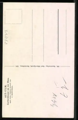 Künstler-AK Ulm / Donau, Gerberhäuser an der Blau