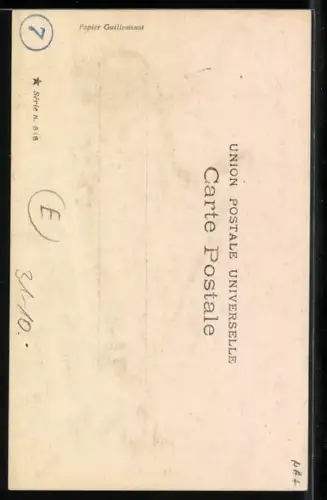 AK Frau in rosafarbenem Kleid spielt Harfe mit Blick Richtung Himmel