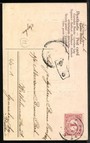 Präge-AK Kleines Kind mit Seifenblasen