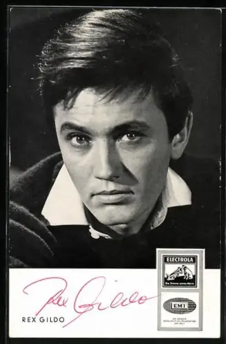 AK Musiker Rex Gildo, Halbportrait, Autograph