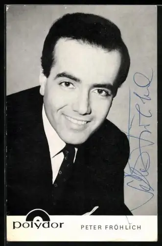 AK Musiker Peter Frählich im Anzug, Autograph