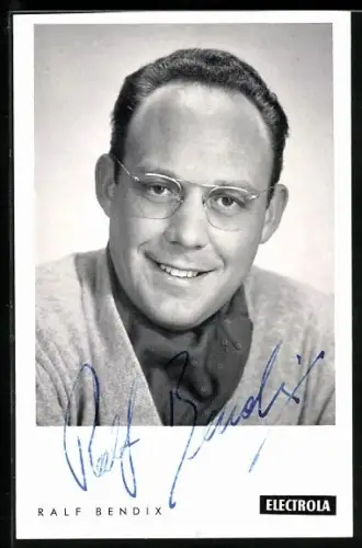 AK Musiker Ralf Bendix mit Brille, Autograph
