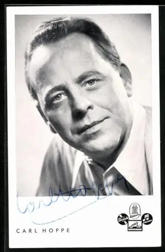 AK Musiker Carl Hoppe im Porträt, Autograph