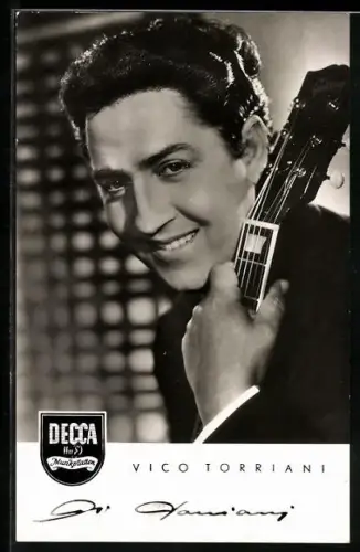 AK Musiker Vicco Torriani mit Gitarre, Autograph