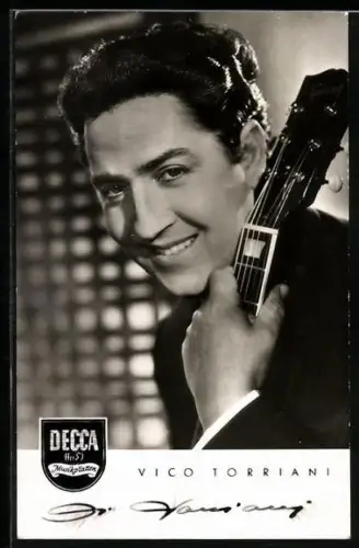 AK Musiker Vicco Torriani mit Gitarre, Autograph