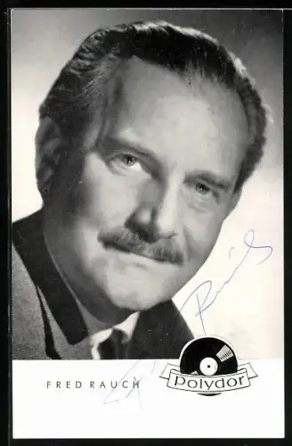AK Musiker Fred Rauch im Porträt, Autograph
