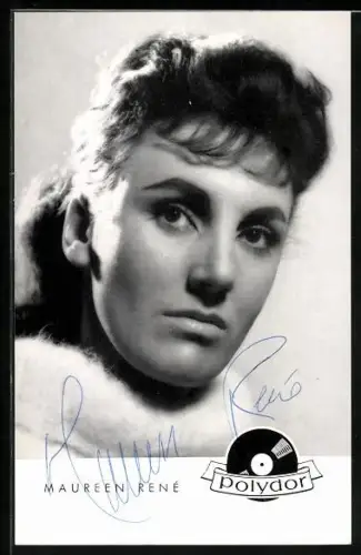 AK Musikerin Maureen René im Porträt, Autograph