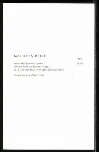 AK Musikerin Maureen René im Porträt, Autograph