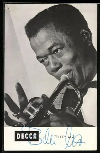 AK Musiker Billy Mo spielt seine Trompete, Autograph