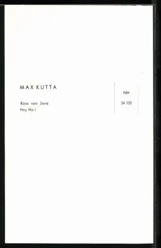 AK Musiker Max Kutta im Porträt, Autograph