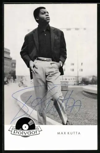 AK Musiker Max Kutta mit Sakko, Autograph