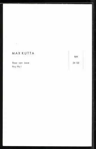 AK Musiker Max Kutta mit Sakko, Autograph