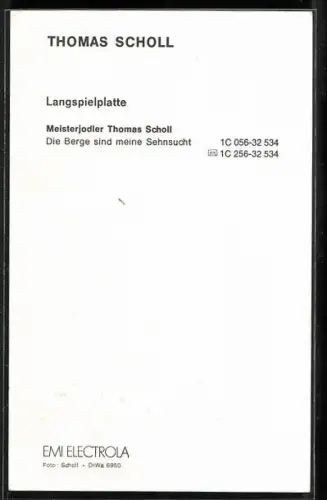 AK Musiker Thomas Scholl in Tracht, Autograph