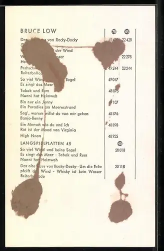 AK Musiker Bruce Low in die Kamera schauend, Autograph