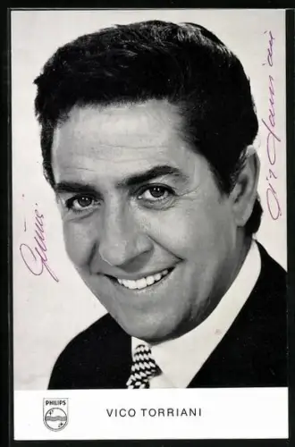 AK Musiker Vico Torriani im Porträt, Autograph