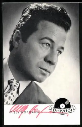 AK Musiker Willy Hofmann im Porträt, Autograph